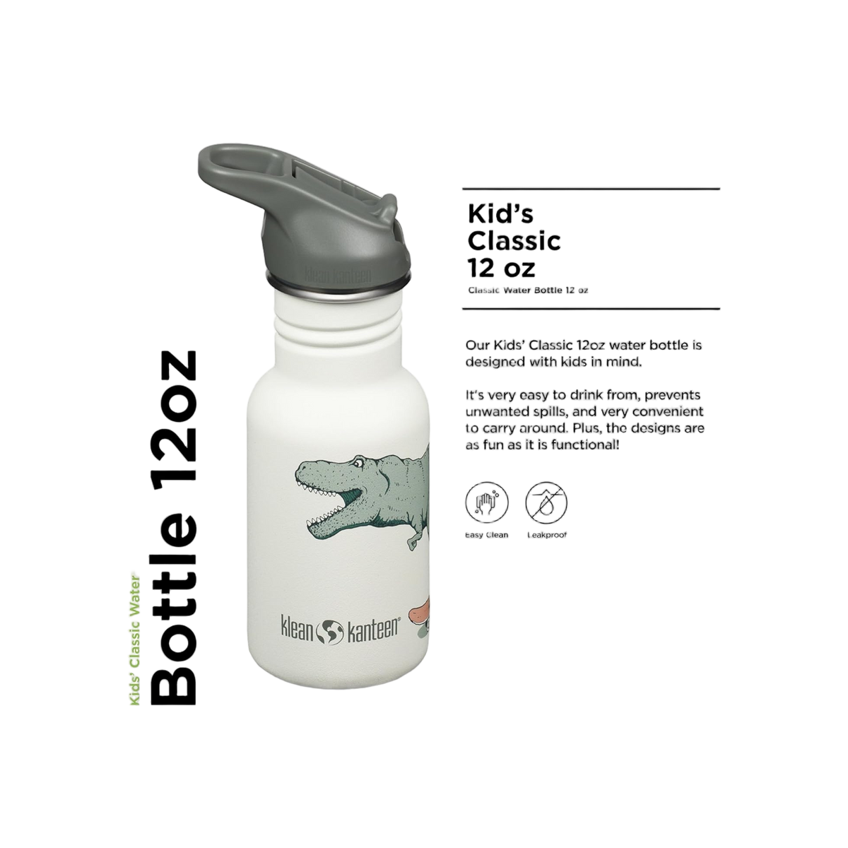 Klean Kanteen KlK 12oz Kid Classic Narrow met flipsportdop