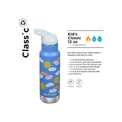 Klean Kanteen Kinder Isolatiefles Classic N met flipsportdop, 355ml/12oz.