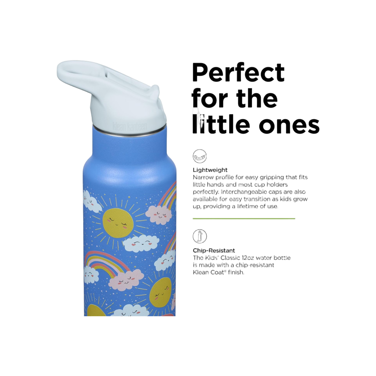 Klean Kanteen Kinder Isolatiefles Classic N met flipsportdop, 355ml/12oz.