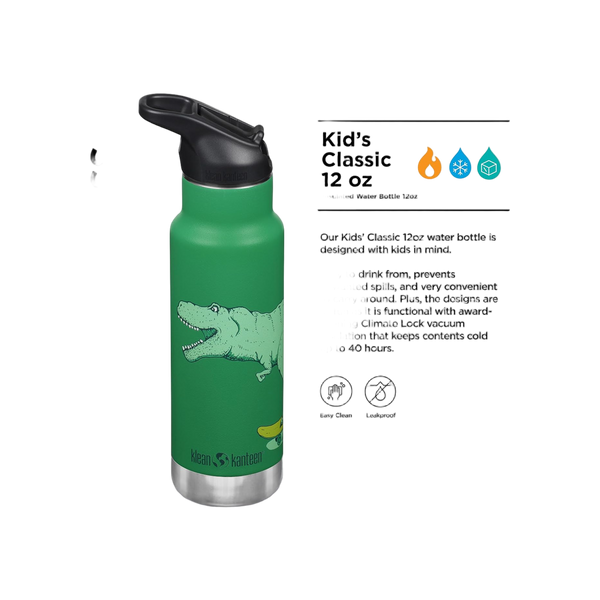 Klean Kanteen Kinder Isolatiefles Classic N met flipsportdop, 355ml/12oz.