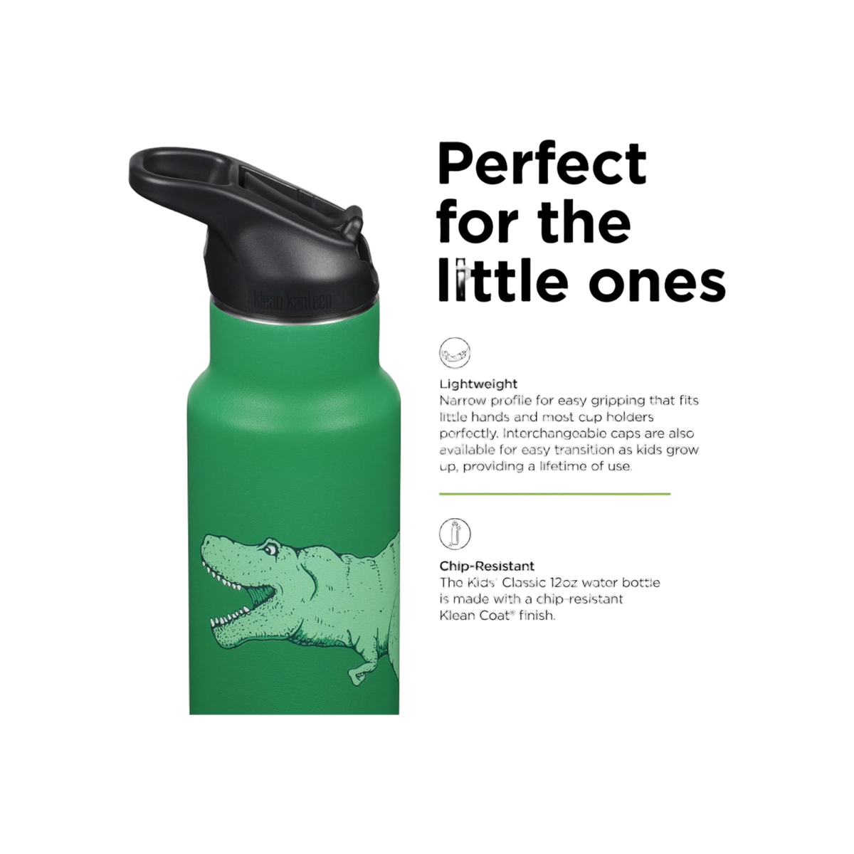 Klean Kanteen Kinder Isolatiefles Classic N met flipsportdop, 355ml/12oz.
