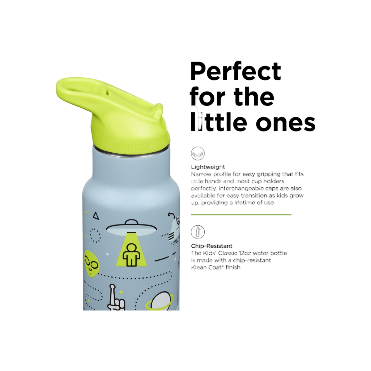 Klean Kanteen Kinder Isolatiefles Classic N met flipsportdop, 355ml/12oz.