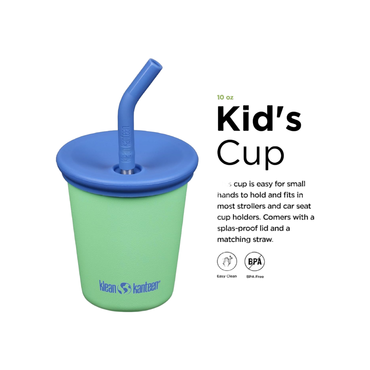 Klean Kanteen Kid Cup 296ml,10oz met Kid Straw Lid