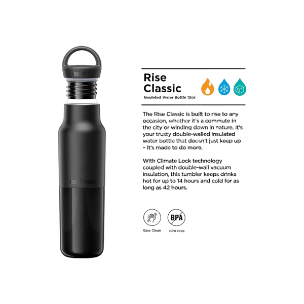 Klean Kanteen Rise Vac Classic 355ml/12oz met Arch Loop Cap