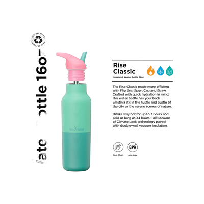 Klean Kanteen Limited Rise Vac Classic 473ml/16oz met Flip Seal Sport Cap
