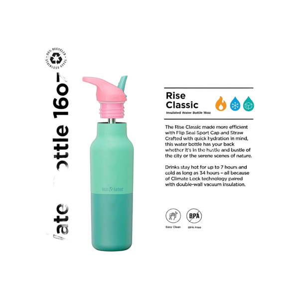 Klean Kanteen Limited Rise Vac Classic 473ml/16oz met Flip Seal Sport Cap