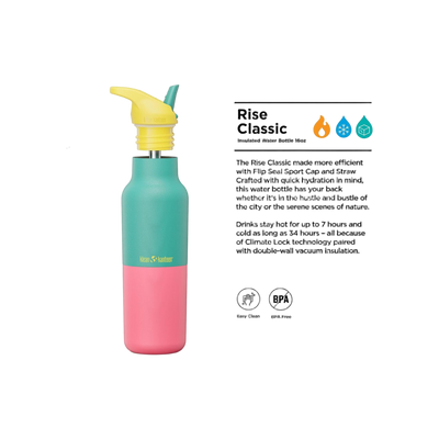 Klean Kanteen Limited Rise Vac Classic 473ml/16oz met Flip Seal Sport Cap