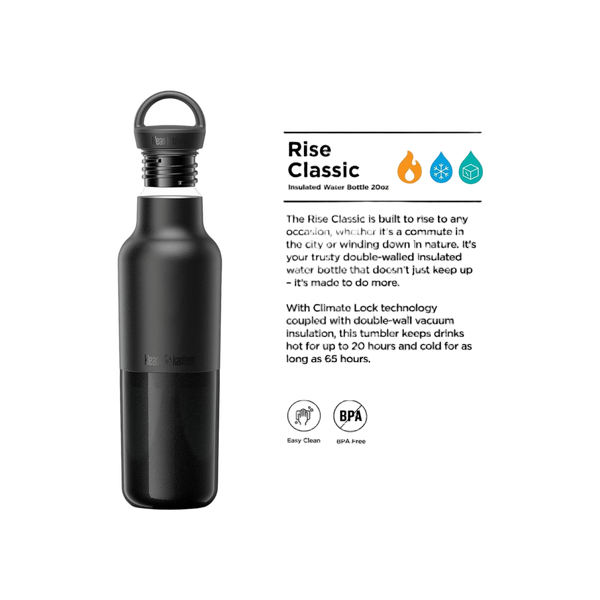 Klean Kanteen Rise Vac Classic 591ml Geïsoleerde Fles met Arch Loop Cap