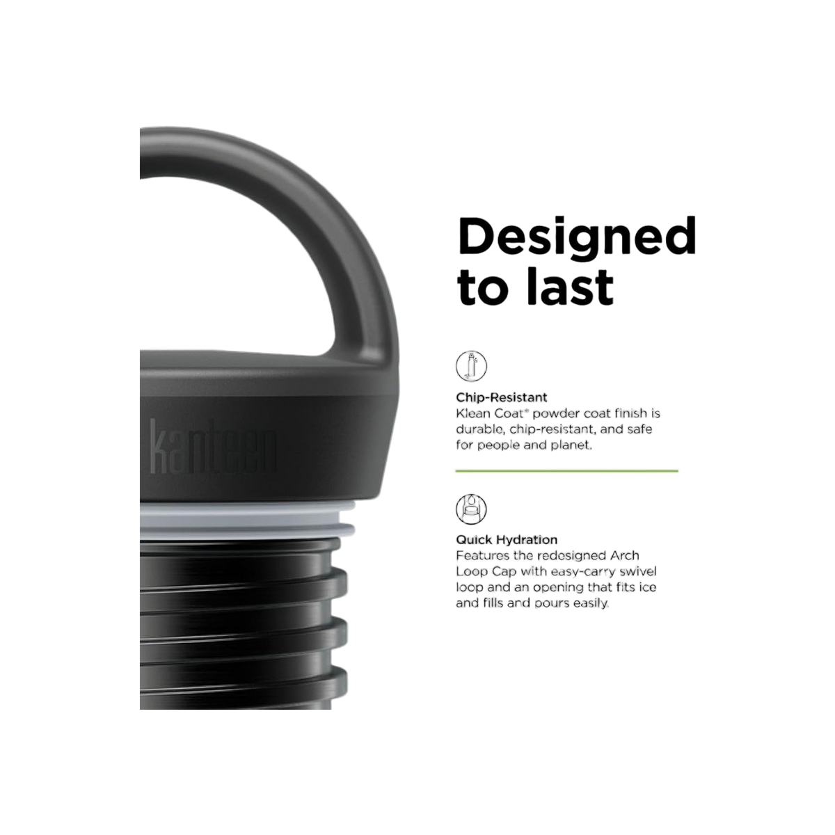 Klean Kanteen Rise Vac Classic 591ml Geïsoleerde Fles met Arch Loop Cap
