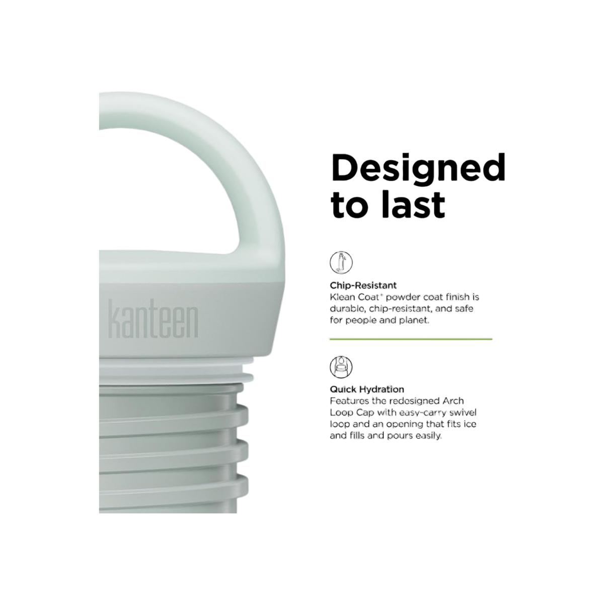 Klean Kanteen Rise Vac Classic 591ml Geïsoleerde Fles met Arch Loop Cap