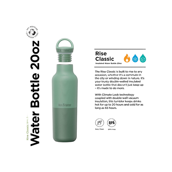 Klean Kanteen Rise Vac Classic 591ml Geïsoleerde Fles met Arch Loop Cap