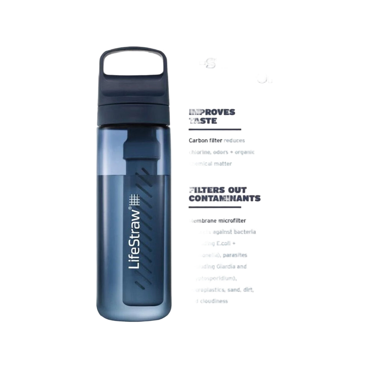 LifeStraw Go 2.0 Water Filter Bottle - 650 ml - Aegean Sea Blue