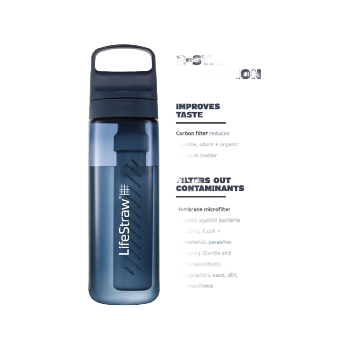 LifeStraw Go 2.0 Water Filter Bottle - 650 ml - Kyoto Orange