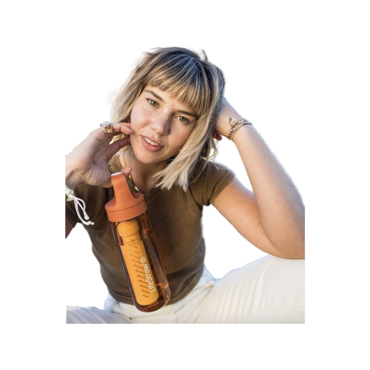 LifeStraw Go 2.0 Water Filter Bottle - 650 ml - Kyoto Orange