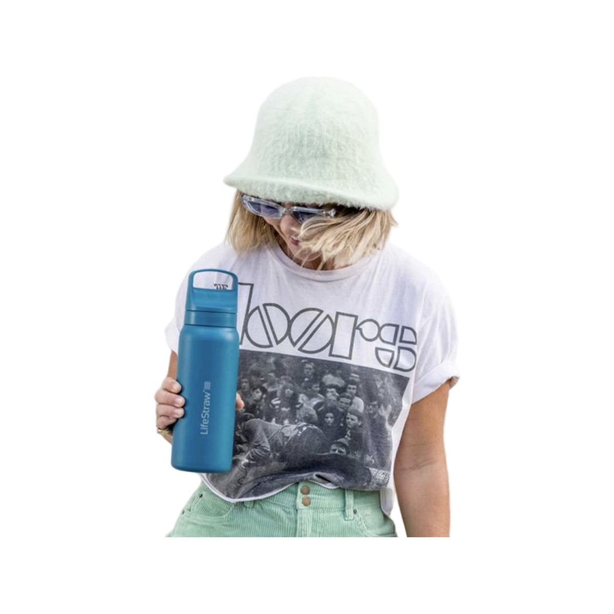 Lifestraw Go 2.0 Stainless Steel Water Filter Bottle - 700 ml - Laguna Teal