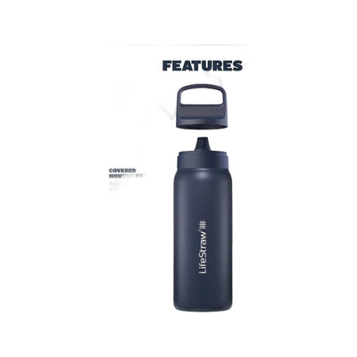 LifeStraw Go 2.0 Stainless Steel Water Filter Bottle - 1L - Icelandic Blue
