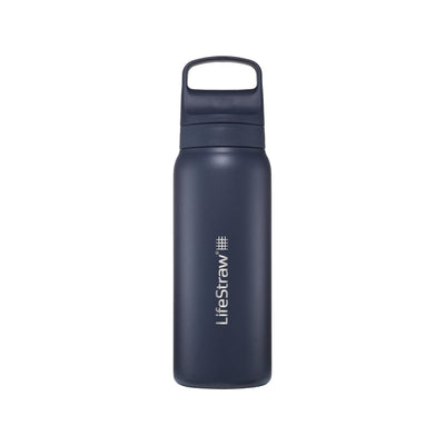 LifeStraw Go 2.0 Stainless Steel Water Filter Bottle - 1L - Aegean Sea Blue