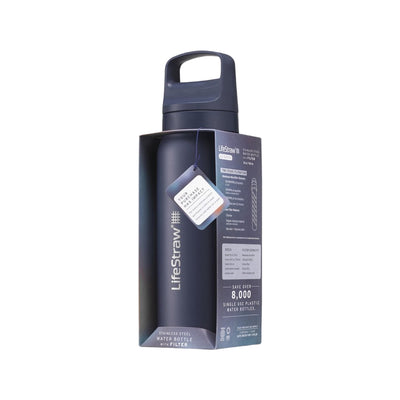LifeStraw Go 2.0 Stainless Steel Water Filter Bottle - 1L - Aegean Sea Blue