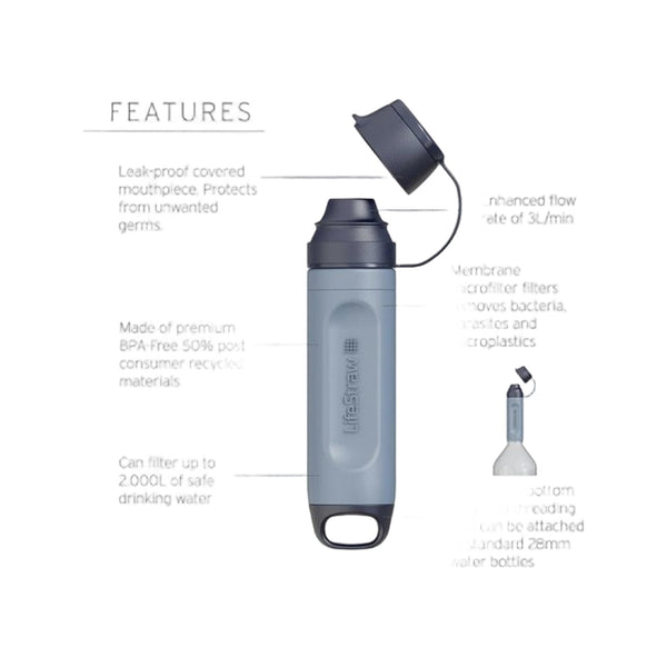 Lifestraw Peak Series Solo Personal Water Filter Straw - Mountain Blue