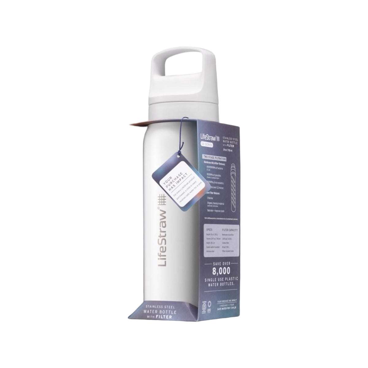 LifeStraw Go 2.0 Stainless Steel Water Filter Bottle - 500 ml - Laguna Teal