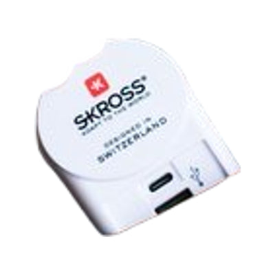 SKROSS Reisstekker Europa 1x USB + 1x USB-C (Front Connection)