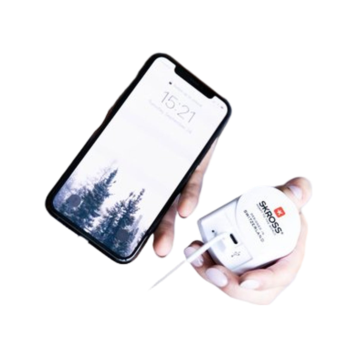 SKROSS Reisstekker Europa 1x USB + 1x USB-C (Front Connection)