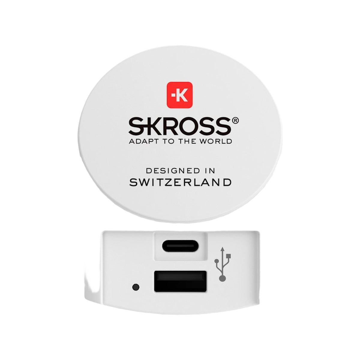 SKROSS Reisstekker Europa 1x USB + 1x USB-C (Front Connection)