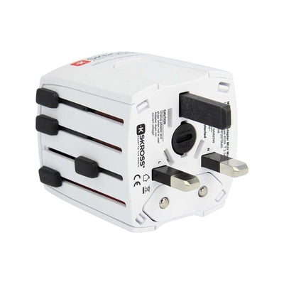 SKROSS World Adapter MUV USB, white, 2-pole 2.4A, with Skross logo