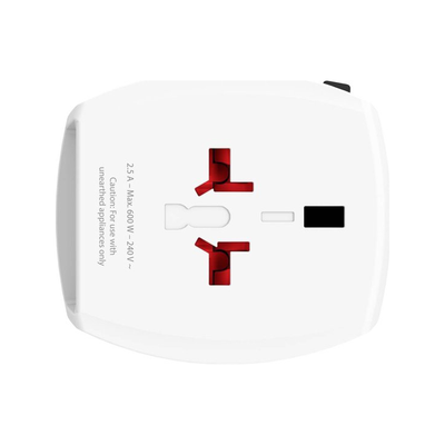 SKROSS World Adapter MUV USB, white, 2-pole 2.4A, with Skross logo