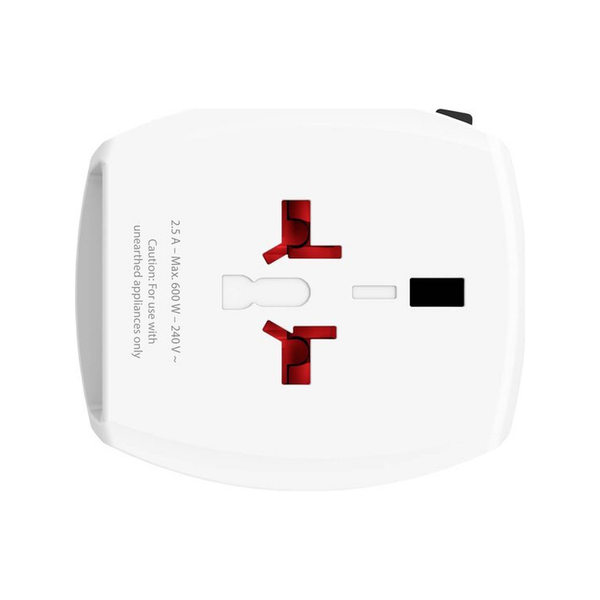 SKROSS World Adapter MUV USB, white, 2-pole 2.4A, with Skross logo