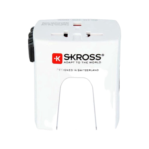 SKROSS World Adapter MUV USB, white, 2-pole 2.4A, with Skross logo
