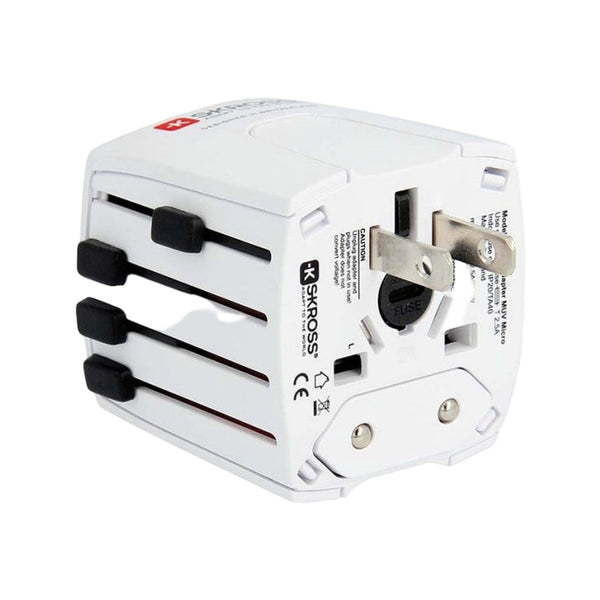 SKROSS World Adapter MUV USB, white, 2-pole 2.4A, with Skross logo