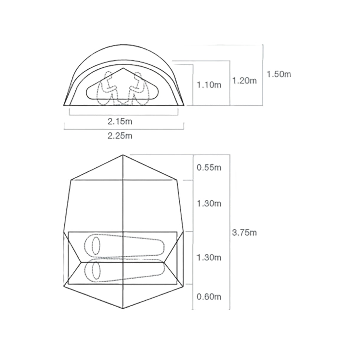 Exped Outer Space II Binnentent 2 Persoons Lichtgewicht Mesh