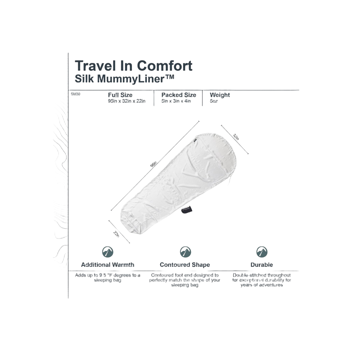 Cocoon Mummy Liner, 100% Silk