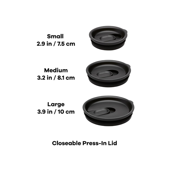 Hydro Flask Small Closeable Press-In Lid (Black)