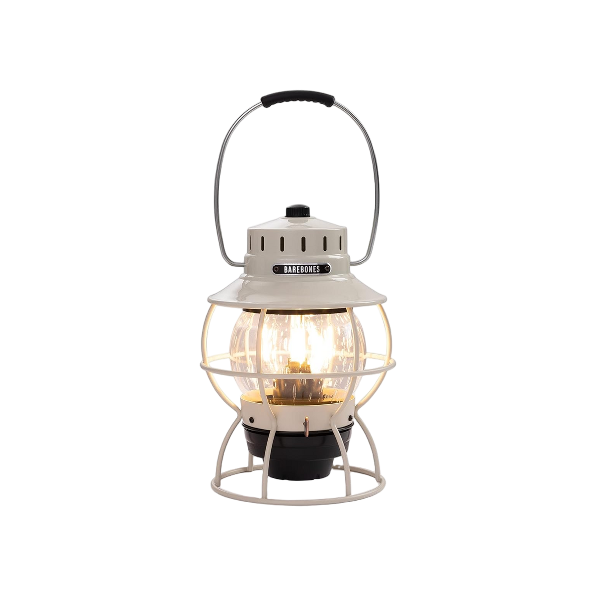 Barebones Railroad Lantern Vintage White - Usb