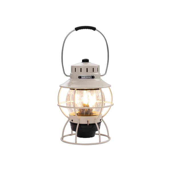 Barebones Railroad Lantern Vintage White - Usb