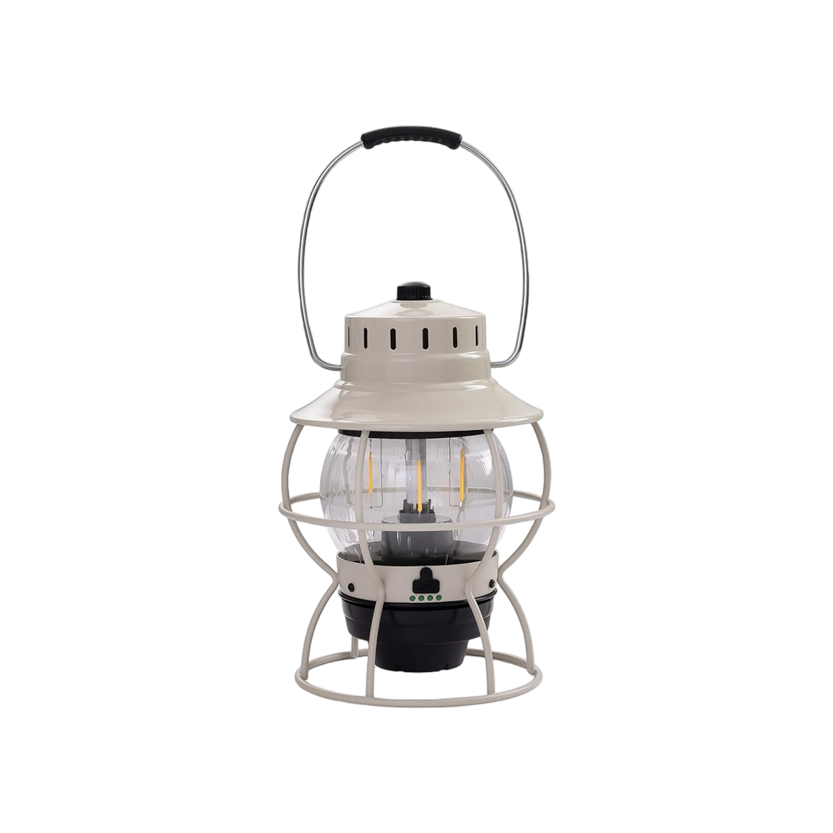 Barebones Railroad Lantern Vintage White - Usb