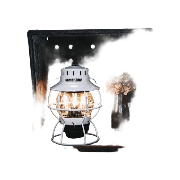 Barebones Railroad Lantern Vintage White - Usb