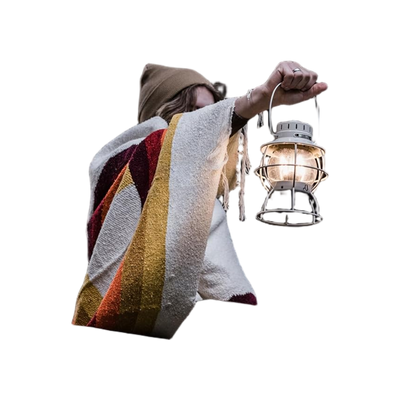Barebones Railroad Lantern Vintage White - Usb