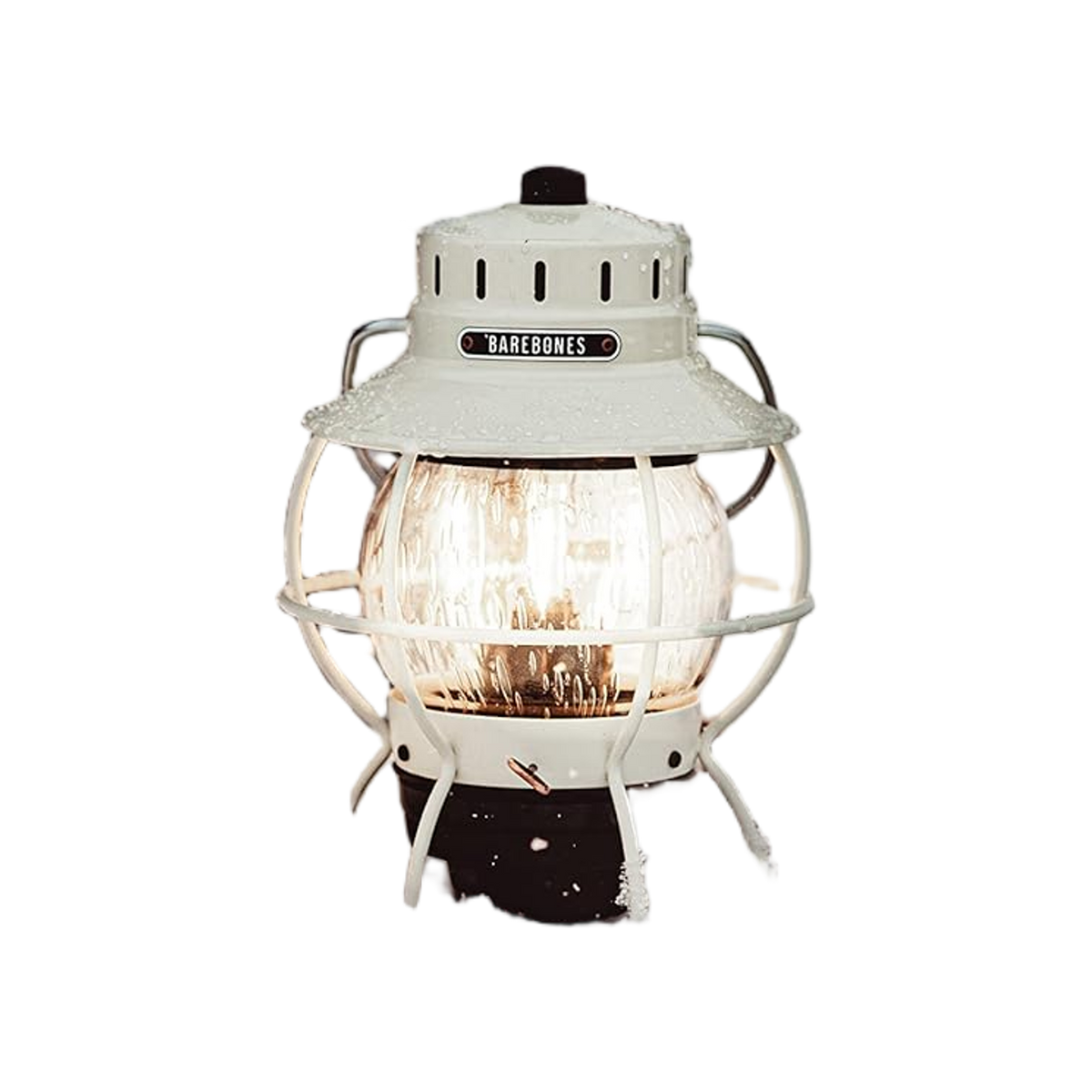 Barebones Railroad Lantern Vintage White - Usb