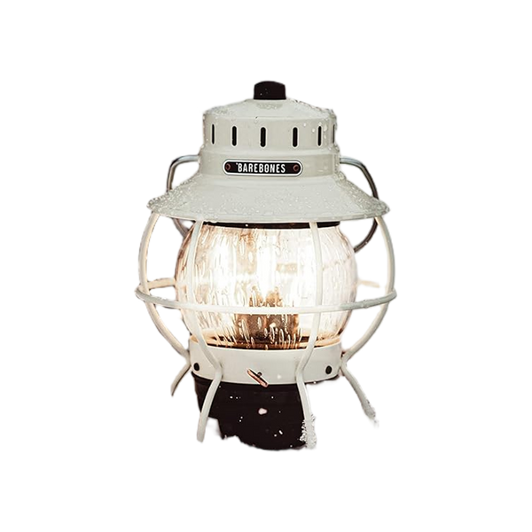 Barebones Railroad Lantern Vintage White - Usb