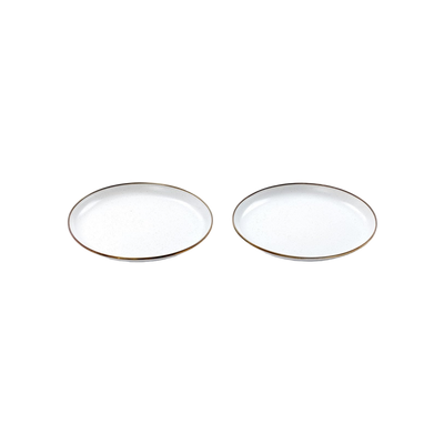 Barebones Plate/Enamel/Set 2 Pcs Egg Shell