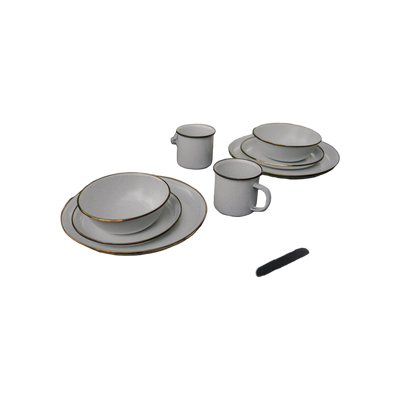 Barebones Plate/Enamel/Set 2 Pcs Egg Shell