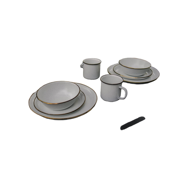 Barebones Plate/Enamel/Set 2 Pcs Egg Shell