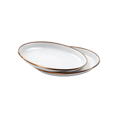 Barebones Small Plate/Enamel/Set 2 Pcs Egg Shell