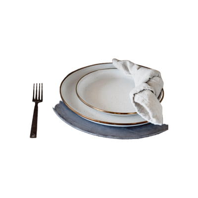 Barebones Small Plate/Enamel/Set 2 Pcs Egg Shell