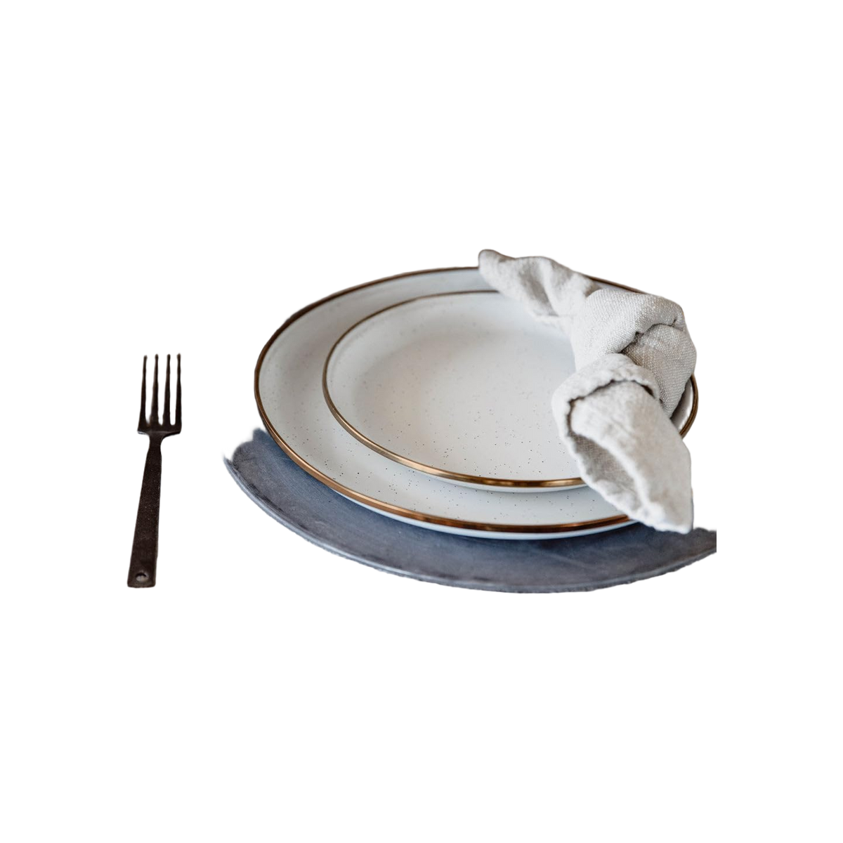 Barebones Small Plate/Enamel/Set 2 Pcs Egg Shell