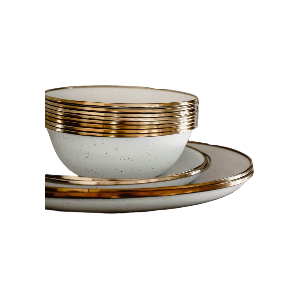 Barebones Small Plate/Enamel/Set 2 Pcs Egg Shell