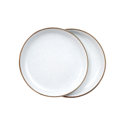 Barebones Small Plate/Enamel/Set 2 Pcs Egg Shell